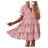 5XL -  Womens V Neck Flowy Dresses Cute Summer Fl