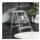 Acrylic Folding Step Stool for Adults,Portable 3 S