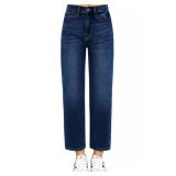 M - Women's Cropped Straight Leg Jeans - High Wais