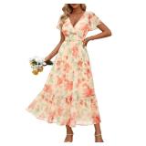 1X - Women Summer Guest Dresses, Cute Smocked F