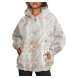 Womens Camo Hoodie Maple Leaf Print