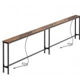 102 inch Console Table with Dual Outlets Rustic