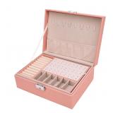 ZDAGELD 2 Layer Jewelry Organizer Box, Portable Cu