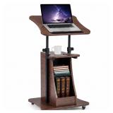 POWERSTONE Sit to Stand Mobile Lectern Teacher Pod