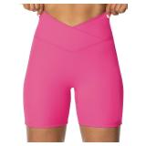 XS - Women's High Waisted Crossover Waist Biker