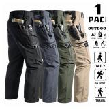 LARGE Black Men's Tactical Cargo Pants Outdoor - 1