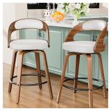 YaFiti Bar Stools Set of 2, 26' Bentwood Counter H