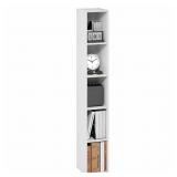 Furinno Fulda Book Shelf, 5-Tier Tall Narrow Books