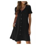 Medium - Manydress Womens Button Down  Dress