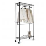Amazon Basics Adjustable Double Rod Rolling Garmen