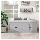 EUROCO 42.7' Shoe Bench with 4 Doors, Wood Storage