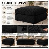 31ï¿½ Black Modular Cloud Ottoman All Foam Linkable