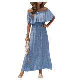 Bluetime Womens Sundress Summer Printed Maxi Beach