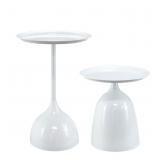 Benkyo White Nesting Tables Pedestal Coffee Table