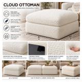 31ï¿½ Modular Cloud Ottoman Linkable - Ivory Bouclï¿½