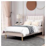 AGARTT Upholstered Platform Bed Frame Twin Size, B
