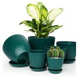 Vodotion Plant Pots Indoor with Saucers & Drainage