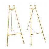 BYGOVICE 2 Pcs Gold Metal Sign Holder Easel Stand,