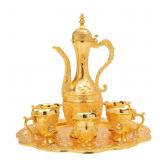Vintage Turkish Coffee and Tea Set with Tray and 6