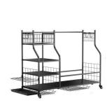 Golf Bag Stand with Rolling Wheels, Club Storage R