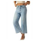 XXL -  Women' High Waisted Jeans,Strechy Wide Leg