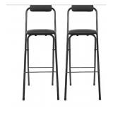 Black Metal Carbon Steel Folding Chair Seat Portab