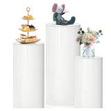 Cylinder Stands for Party, 3Pcs White Cylinder Ped