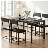 Dining Table Set for 4, Wood Kitchen Table and Cha