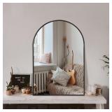 Arched Bathroom Mirror for Wall, 36' x 24' Metal F