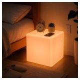 LED Cube Chair, 16in RGB Colors Glow Cube Seat, 16
