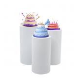 YUASDUU 3 PCS Cylinder Stands for Party, White Rou