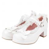 Women Bow Mary Janes Patent Leather Platform Sweet