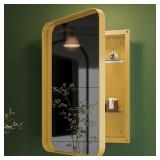 Thctvous 16x24 Inch Gold Rectangular Recessed Medi
