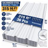 36-Pc Galvanized Steel Roofing Panels 64' x 19.7'