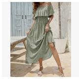 Bluetime Womens Maxi Dress Off Shoulder Floral Pri