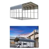 14 ft. W x 25 ft. D x 12.8 ft. H Gray Roof Metal C