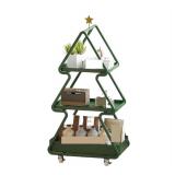 3-Tier Metal Tree-Shaped Storage Cart Tall Side Ta