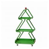 Christmas Tree Shaped Mobile Storage Cart with 3 T