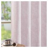 FMFUNCTEX Pink Floral Jacquard Blackout Curtains,