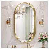 Brightify Gold Oval Mirror for Bathroom 20x36 Inch