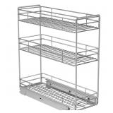 ROOMTEC 3-Tier Pull Out Spice Rack for Narrow Cabi