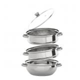 3 Tier Stainless Steel Steamer, 12.8in Multifuncti