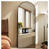 WILLOTED 21 in. W x 64 in. H Mirror Arched Black