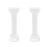 Hopuers 2PCS White Roman Pillar Set, flower stands