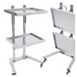 2Tier Metal Rolling Cart, Foldable Utility Carts,