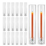 20 Pack Glass Hurricane Candle Holders 12.6' Open