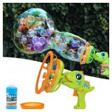 IFLOVE Dinosaur Bubble Gun for Kids 3-8, Bubble Ma