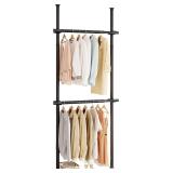 SODONAD 2 Tier Floor to Ceiling Clothes Rack, Clot