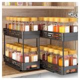 2 Pack Non-Pull Out Spice Rack Organizer for