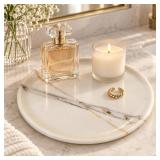 Marmor Natural Calacatta Marble Tray, Luxury Vanit